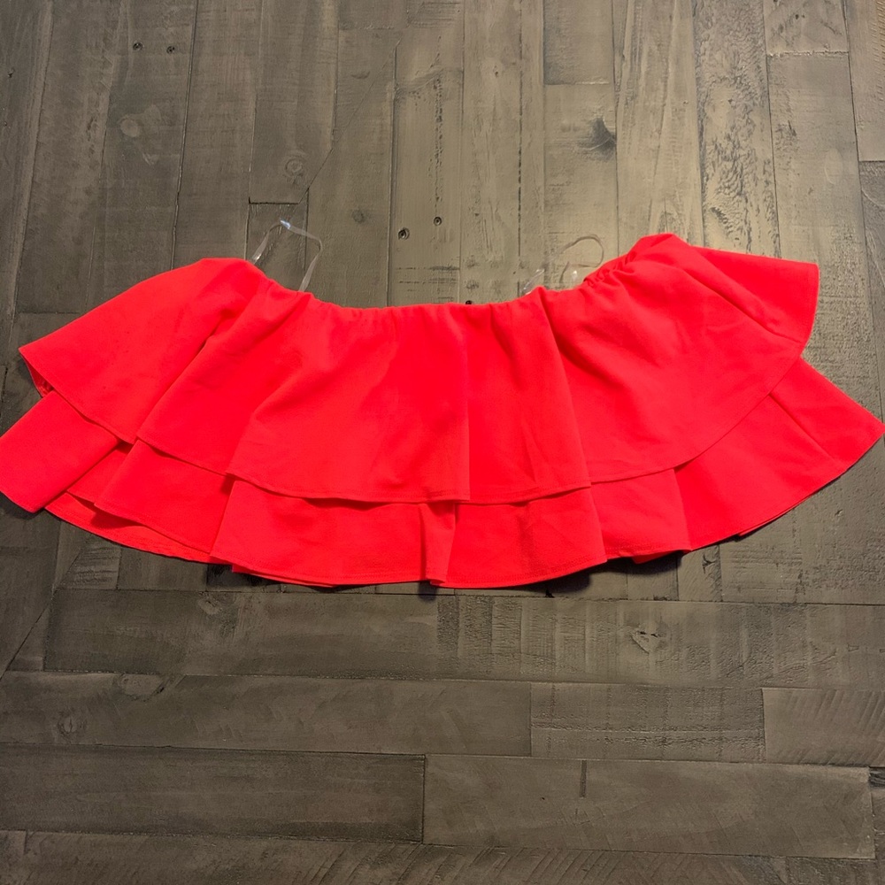 Off the shoulder ruffled crop top